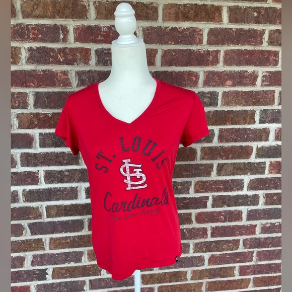 Ladies 47 Brand St. Louis Cardinals Baseball V-Neck Top Size Medium - Picture 1 of 10
